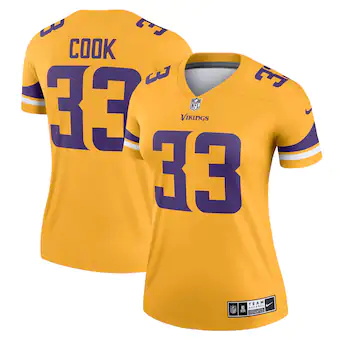 womens nike dalvin cook gold minnesota vikings inverted leg